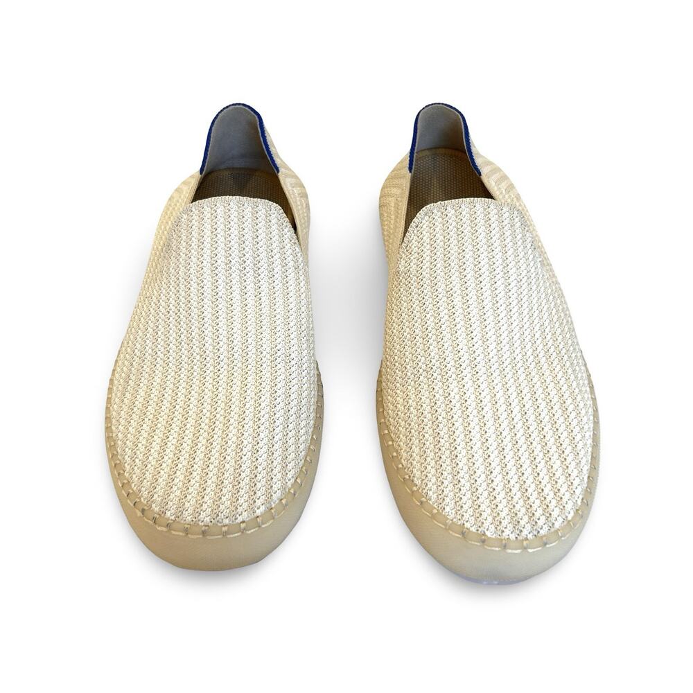 Rothys The Original Hemp Slip On Sneaker Womens Size 11 Ivory Coconut Stripe - Picture 2 of 7